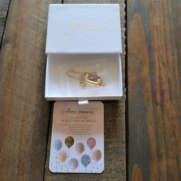 "J" Bubble Letter Initial Necklace - Picture 3 of 4